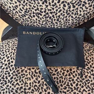 Bandolier Black Leather Studded Crossbody Strap